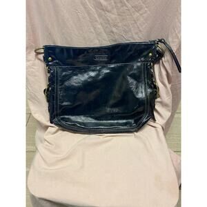 Coach 12776 Large Zoe Hobo Black Patent Leather Big Purse Luxe Shoulder Bag